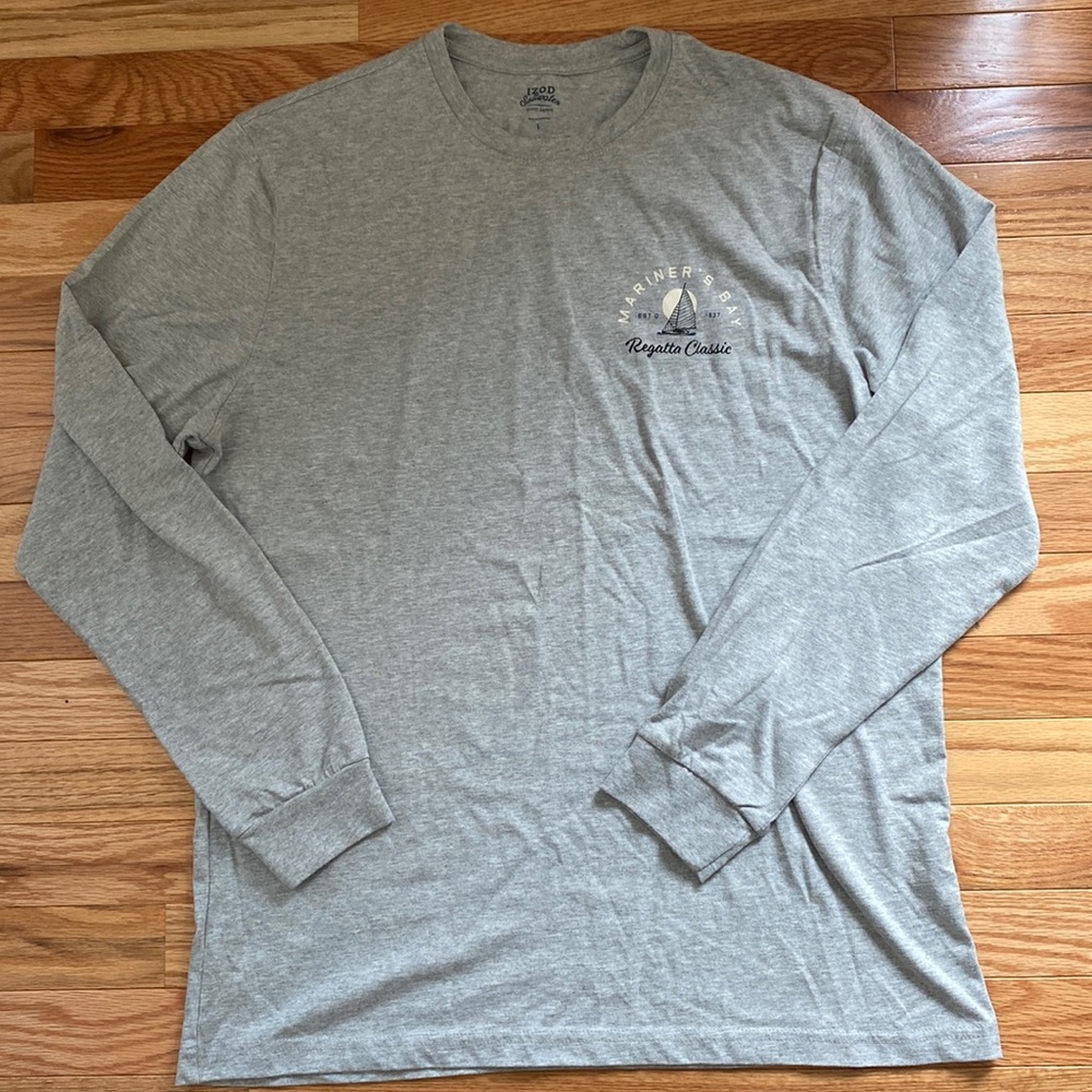 Izod Salt Water Relaxed Long Sleeve Shirt L